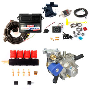 Миникомплект STAG-4 Qbox plus OBD с редуктором Tomasetto до 232 лс - Форсунки Valtek